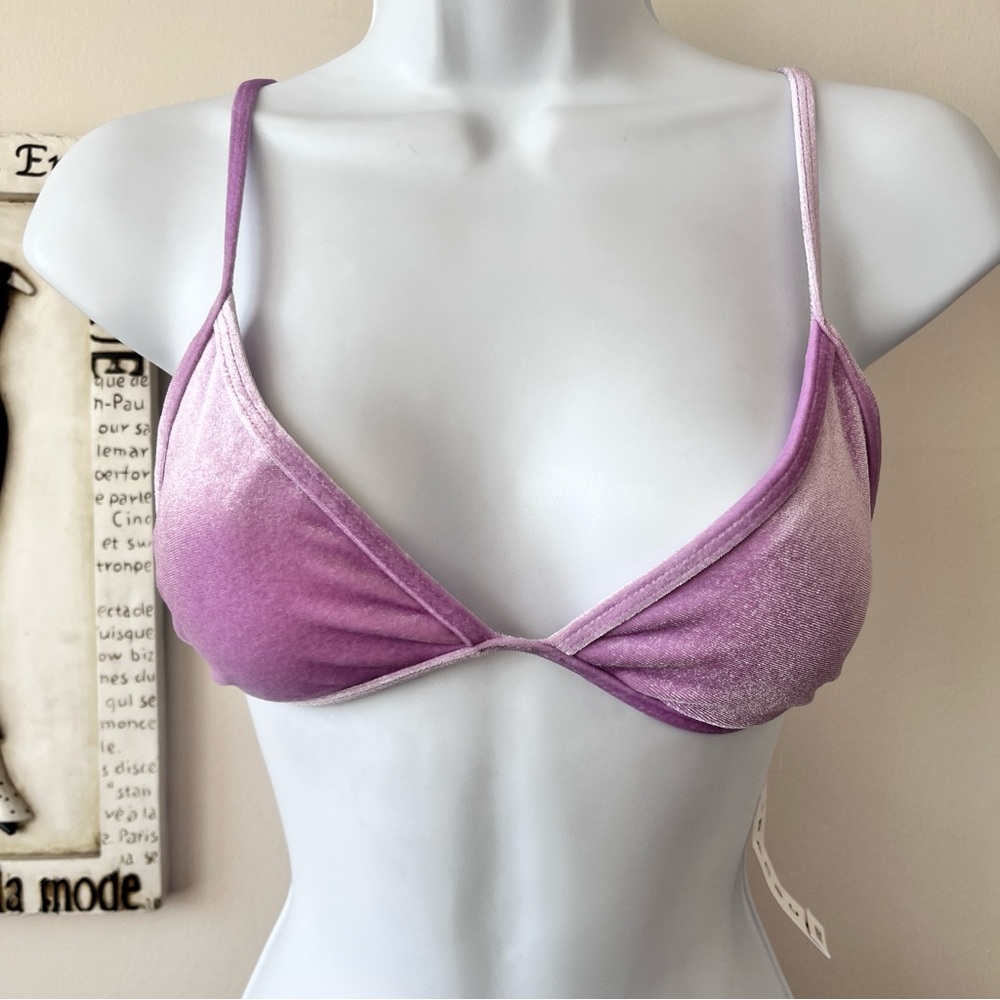 NWT Kendall & Kylie Two Piece Lavender Purple Velvet Bikini Size S/M - Picture 3 of 8